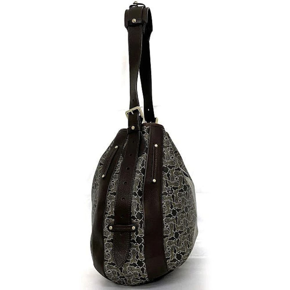 Celine Tote Bag Shoulder Brown Gray Shoulder Black Adjustable Sulky Carriage